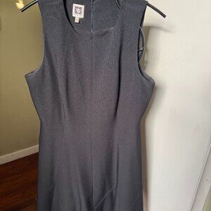 ANN KLEIN BLACK DRESS WOMEN SZ 12 TIERES PENCIL CUT EUC